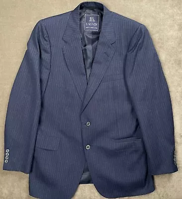 Lanvin Navy Striped 2-Button Blazer Suit Jacket 4-Button Sleeve Made To Measure • $77.91