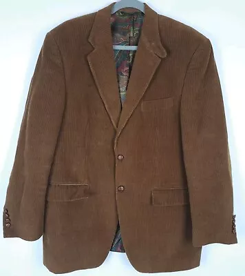 Mens Ralph Lauren Brown Corduroy Blazer 2-Button Elbow Patches 40R Jacket Coat • $48.99