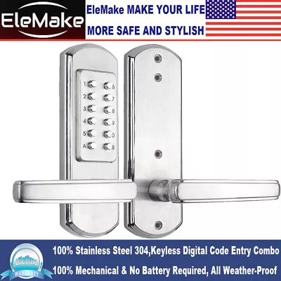 Door Lock Keyless Digital Code Keypad Mechanical Entry All-Weather Not Deadbolt • $55.99
