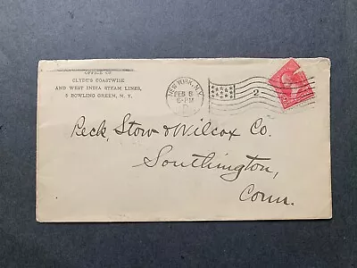 1898 Clyde Coastwise West India Steam Line Ship Ad Ny Flag Cancel Southington Ct • $5.99