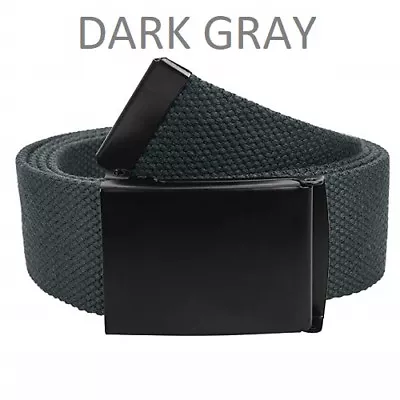 Fully Adjustable Canvas Web Belt With Black Flip Top Buckle 50'' Long • $6.99