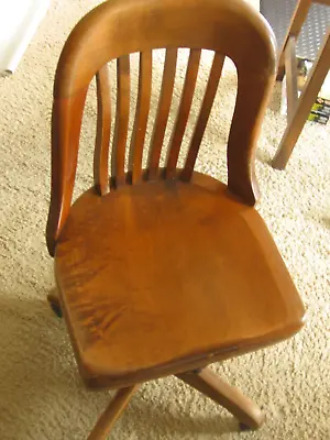 Taylor Company Ohio Mid-Century Vintage Wood Swivel Office Chair • $80