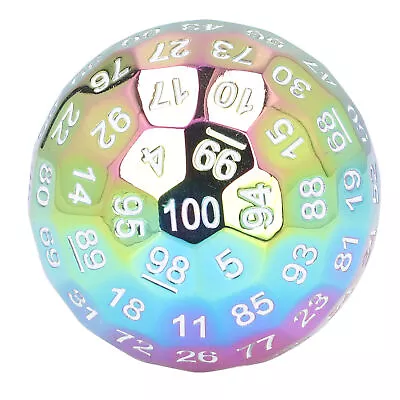 Metal D100 Dice 100 Sides Polyhedral Number Dice Metal 5cm Diameter Easy • $42.36