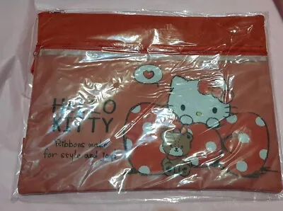 Sanrio Hello Kitty Extra Large Pencil Case Cosmetic Library Bag Organizer Red  • $25.99