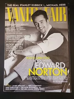 Vanity Fair Magazine Aug 1999 Edward Norton B4:172 • $8.76