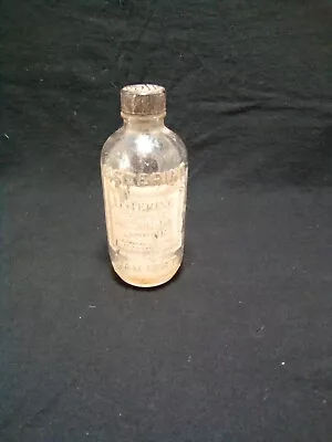 Vintage Listerine Glass Bottle Lambert Pharmacal Co. With Lid Medicine B-1 • $3