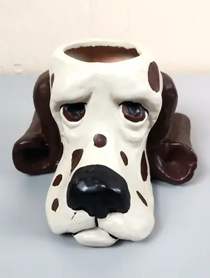 RARE Fran Mar 1974 Dog Terracotta Pot Sequaints Unique Hound Planter Vintage Fun • $22