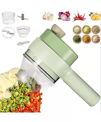 4 In 1 Portable Electric Vegetable CutterElectric Vegetable Slicer Set Wirel... • $15