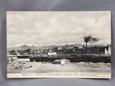 C 1910 DEER LODGE MONTANA From New RAILROAD RR Shops TRAIN Postcard ANTIQUE • $15