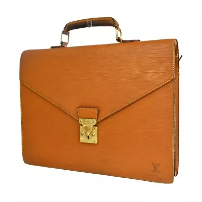 LOUIS VUITTON Serviette Ambassador Briefcase Bag Epi Cipango Gold M54418 69YA597 • $159.60