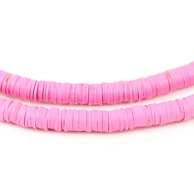 Pink Vulcanite  Vinyl  Heishi Trade Beads New 32 Inch • $19