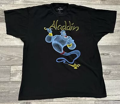 Disney Aladdin Shirt Mens Size XL Genie Lamp Robin Williams Black Short Sleeve • $9.99