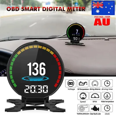 OBD2 HUD Head Up Display Speedometer Alarm Oil Water Temp Gauge Monitor Car SUV • $48.99