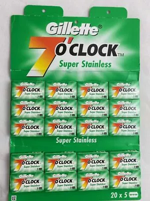$13.99 • Buy 7 O Clock Double Edge Razor Shaving Barber Blades 100 Pack-green