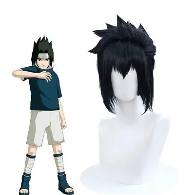 Naruto Sasuke Uchiha Cosplay Wigs 30cm Men Short Black Synthetic Party Hair • $18.67