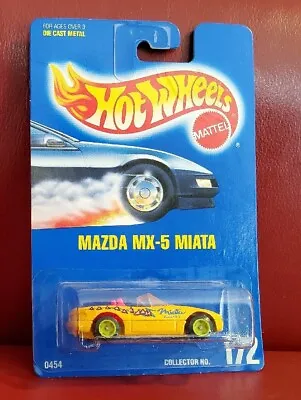 Vintage 1993 Hot Wheels Blue Card #172 MAZDA MX-5 MIATA Lime Wheels  • $8.99