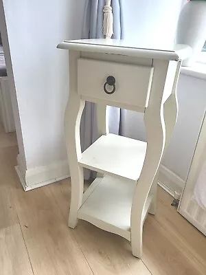 White Side Table Small Timeless Style Plant Stand Country Cottage Home Decor • £50