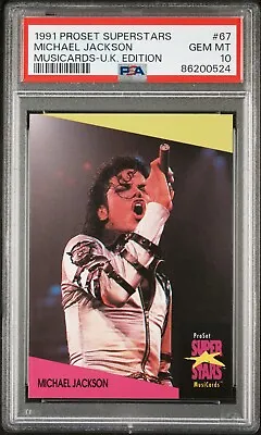 Michael Jackson 1991 Pro Set Superstar MusicCards UK Edition #67  PSA 10 LOW POP • $225
