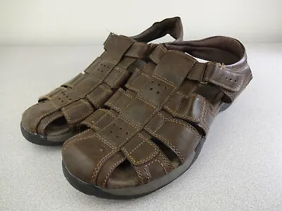 EARTH SPIRIT Size 13 Fisherman Sandals Brown Gelron Comfort Shoes Mens • $21.99