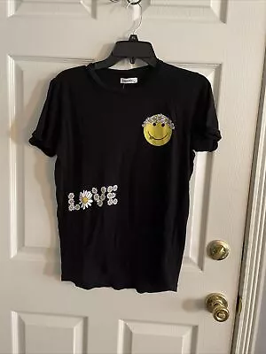 $39.99 • Buy NWT Lauren Moshi XS Black Edda Love Daisiy Peacesign Boyfriend T Shirt $119