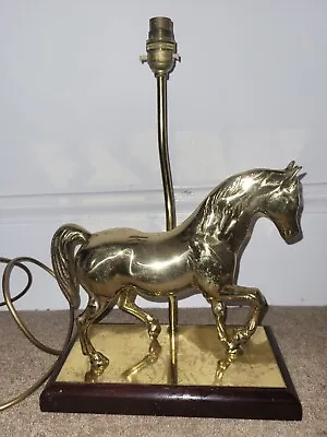 Heavy Cast Brass Horse Table Lamp • £85