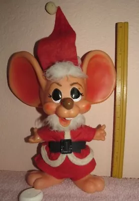 Christmas Santa Mouse Bank Troll Vintage 1970 Roy Des Of Fla  Plastic Made USA • $29.99