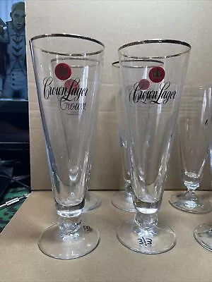 4x CROWN LAGER Beer Glasses 300ml (2-144) • $59.99