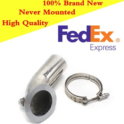 $58.43 • Buy 3'' 90° Flange Clamp Stainless Bend Downpipe Elbow V-band Adapter For Turbo HY35