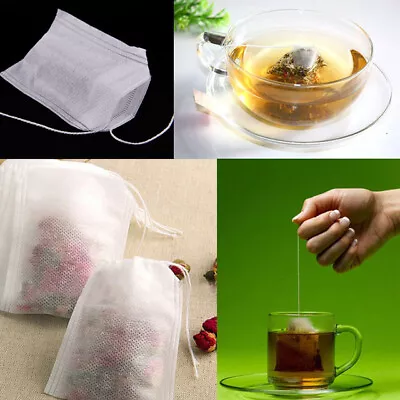 Empty Tea Bags- Herb Spice Draw String Loose Filter Muslin Teabag Strainer Bag • £1.80