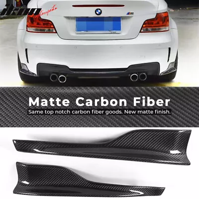 Fits 11-12 BMW E82 1 Series M R Style 2PCS Rear Bumper Aprons Matte Carbon Fiber • $189.99