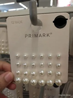  Primark Stud Earrings 12pack Faux Pearls  Mixed Sizes White Colour New • £4.99