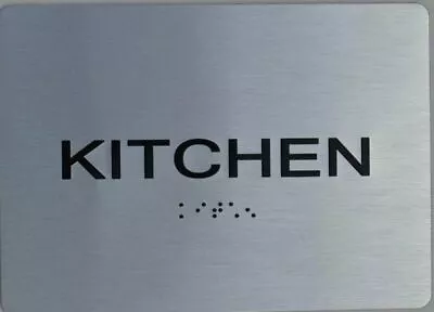Kitchen Sign With Braille And Raised Letters (Aluminum Size 5X7) • $14.99