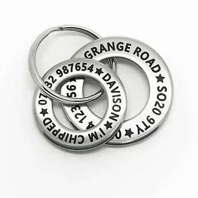 £2.25 • Buy Personalised Pet Dog ID Name Tag Tags Disc - Stainless Steel FREE ENGRAVING