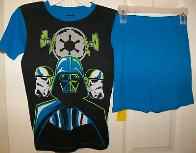 $18.79 • Buy Star Wars Darth Vader Storm Troopers Blue Short Pajama PJ Boys Size 10 NWT 