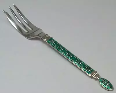 £34 • Buy Vintage Sterling Silver & Enamel Cake/Pastry Fork (5”) By J. Tostrup -Norway (4)