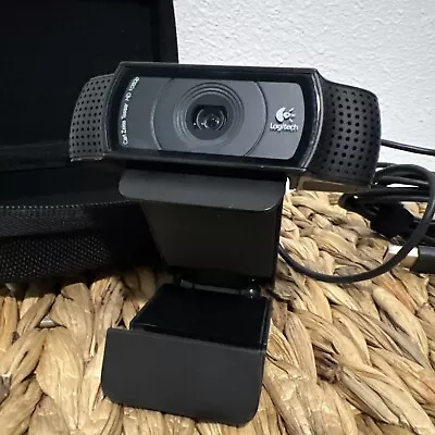 Logitech C920 HD PRO 1080p Webcam Video Calling W/ Stereo Audio W/ Case Black • $19.99