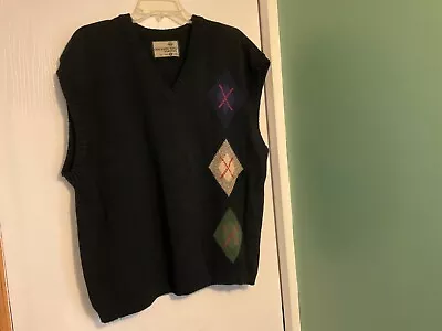 Dockers Golf Mens Size XL  Sweater Vest Black Argyle Sleeveless • $3.99