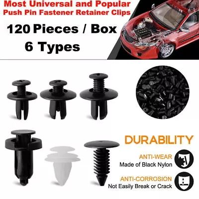 120pcs/Set Car Retainer Clips Door Trim Panel Fasteners Bumper Fender Push Pins • $15.17