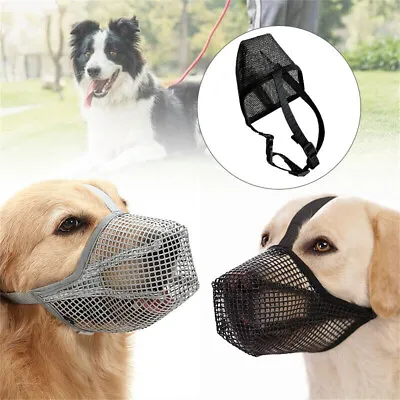 Dog Muzzle Anti-Biting Chewing Licking Anti-lick Pet Muzzle Comfortable Adjust • £4.40