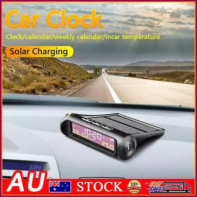 AN01 Look Solar Car Digital Clock With Date In-Car Temperature Display • $17.49