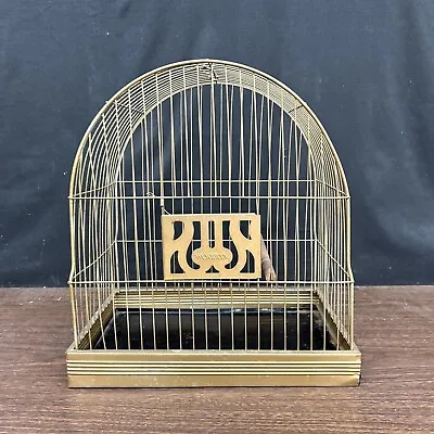 Vintage Victorian Style Art Deco Hendryx Hanging Metal Wire Dome Bird Cage • $40