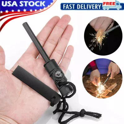 Fire Starter Flint Steel Striker Survival Kit Ferro Rod Camping Outdoor Tool • $6.99