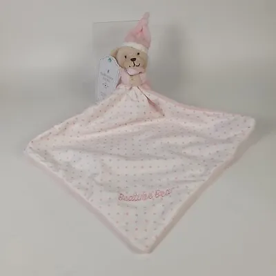 Mothercare Pink  Bedtime Bear Blankie Baby Comforter Tiny Pink Stars  Bnwt • £16.95