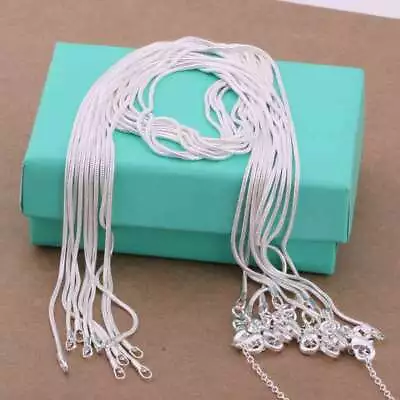 10PCS Wholesale 925 Sterling Solid Silver 1MM Snake Chain Necklace XXDC08 • $10.44