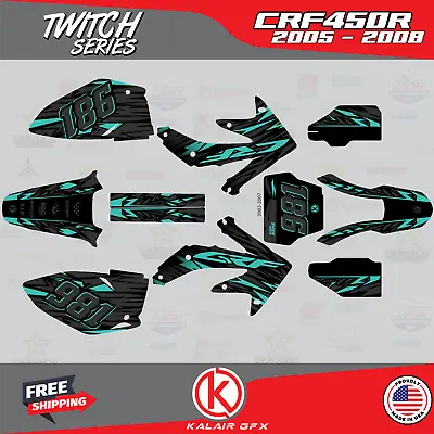 Graphics Kit For HONDA CRF450R (2005-2008) Twitch - Teal • $126.99