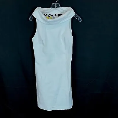 Womens Size 6 Milly White Vintage Cowl Neck Sheath Dress • $41.99