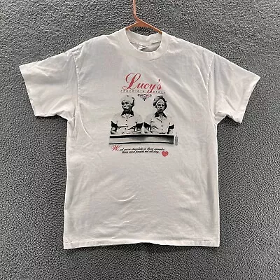 VINTAGE I Love Lucy T Shirt Men Extra Large White Chocolate Factory TV 1997 • $24.99