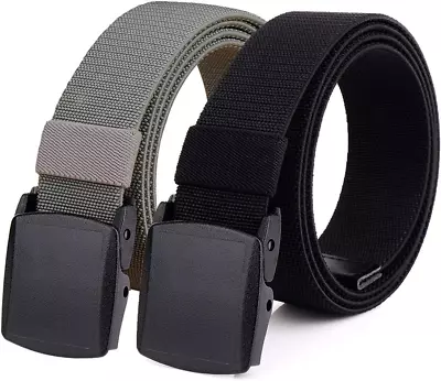 HOANAN 2-Pack Elastic Stretch Belt Men’S All Size No Metal Nylon Tactical Hikin • $23.45