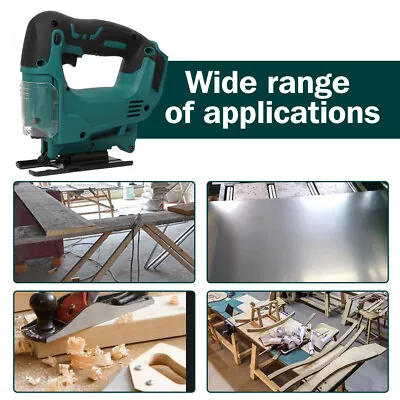 For Makita 18V Cordless Jigsaw Cutter Jig Saw Woodworking Cutting With 11 Blades • £37.49