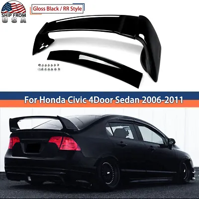 JDM MUGEN Style For  Honda Civic Sedan 2006-2011 Rear Trunk Spoiler Gloss Black • $56.99